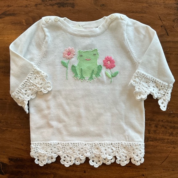 Janie and Jack Other - Knit frog sweater